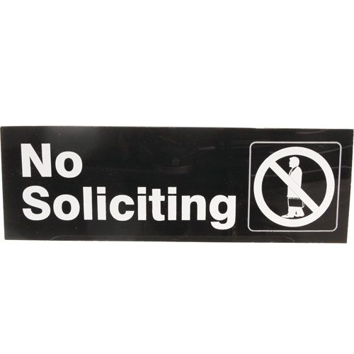 (image for) Traex 4527 SIGN,NO SOLICITING , BLK,3X9"