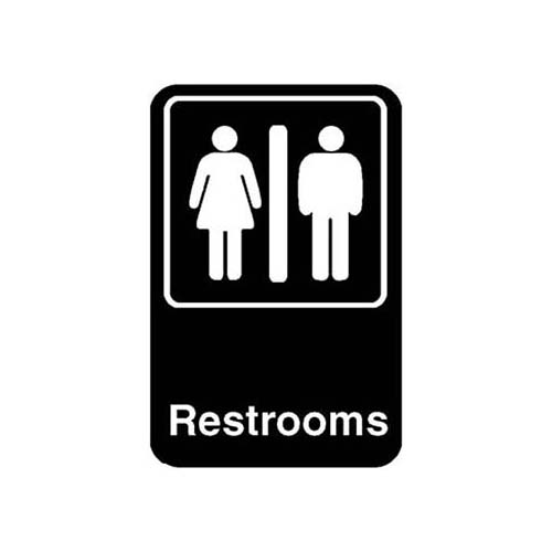 (image for) Traex 5617 SIGN,RESTROOMS , BLACK, 6X9" - Click Image to Close