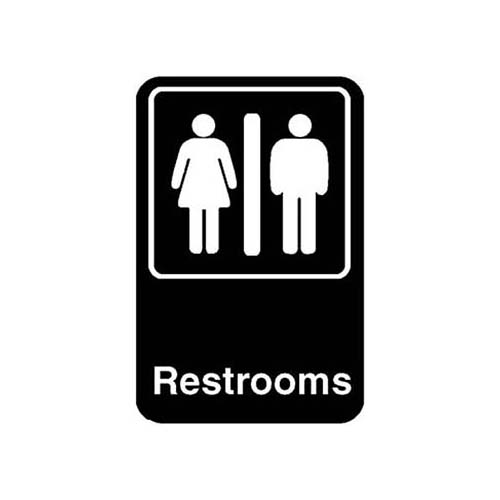 (image for) Traex 5617 SIGN,RESTROOMS , BLACK, 6X9"