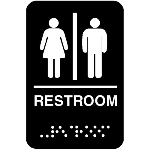(image for) Traex 5633 Braille Restroom Sign 6 x 9 in