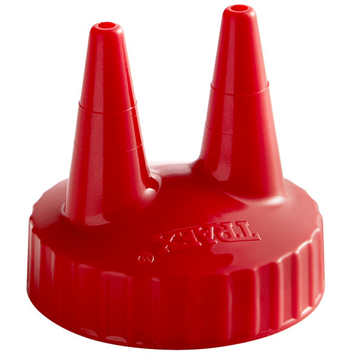 (image for) Vollrath 2200-02 KETCHUP LID - DOUBLE TIP, RED - Click Image to Close