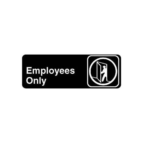 (image for) Vollrath 4506 Employees Only Sign 3 x 9 in English