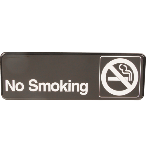 (image for) Vollrath 4513 SIGN,NO SMOKING , BLACK, 3X9" - Click Image to Close