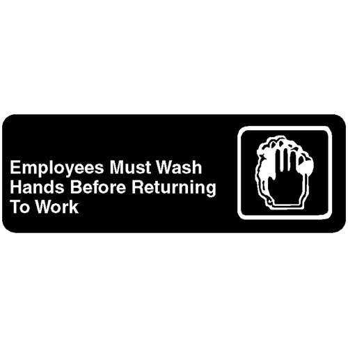 (image for) Vollrath 4530 Employee Hand Wash Sign 3 x 9 in English Braille