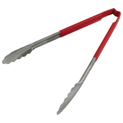 (image for) Vollrath 4781240 Tong Red/SS 12 in Scallop Grip - Click Image to Close