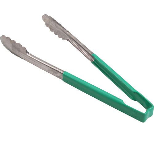 (image for) Vollrath 4781270 Tong Green/SS 12 in Scallop Grip - Click Image to Close