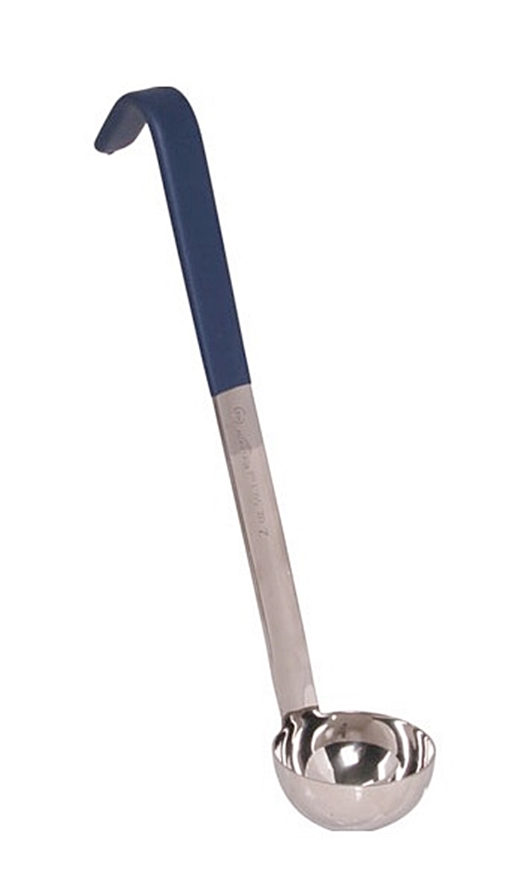 (image for) Vollrath 4980230 LADLE , 2 OZ,S/S,BLUE,10"HDL - Click Image to Close