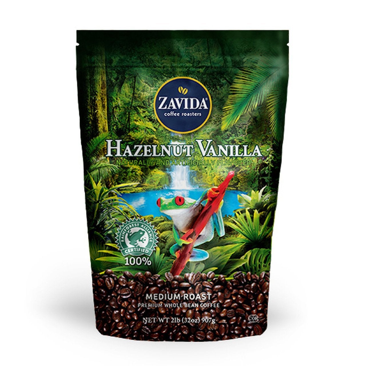 (image for) Zavida Coffee Whole Bean Coffee Hazelnut Vanilla (2 lb.) - Click Image to Close